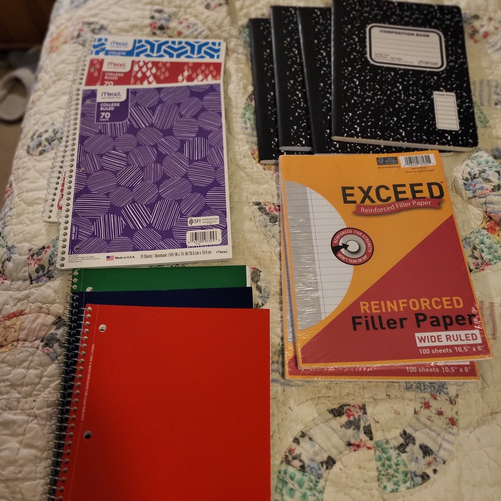 12ct Assorted Notebook,Filler Paper, And Composition Notebook Set